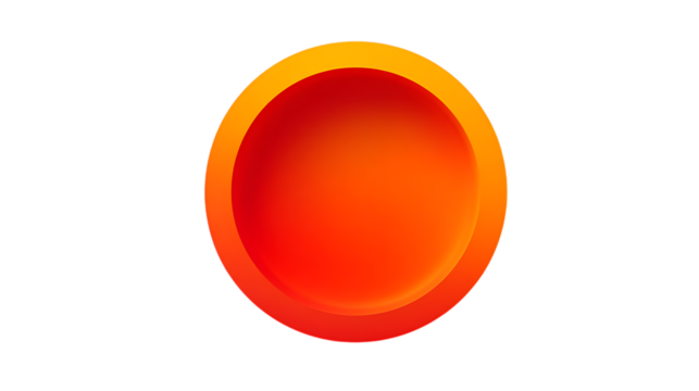 Orange sphere with a gradient effect isolated on transparent background - Powered by Adobe