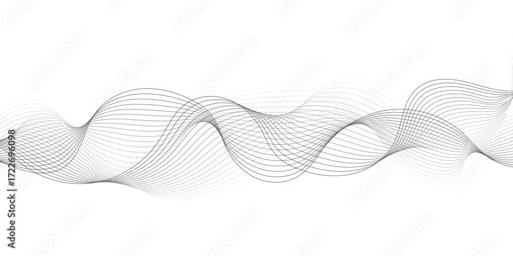 Poster white wave curve lines banner background design. abstract soft wave lines dynamic flowing gray light