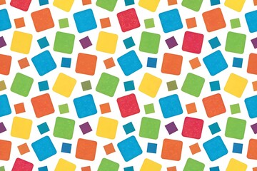 Obraz premium Vibrant Colorful Geometric Confetti Pattern with Squares and Dots for Celebration Backgrounds