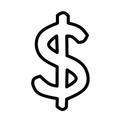 Dollar Sign Icon for Money, Finance, and Online Payment