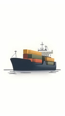 Obraz premium Bold Minimal Cargo Ship Profile