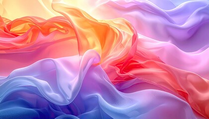 Fototapeta premium Vibrant, flowing fabric in pastel hues