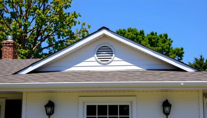 Circular Attic Vent Under Blue