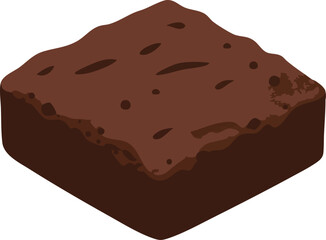 Close-up view of a square piece of rich, dark chocolate brownie.