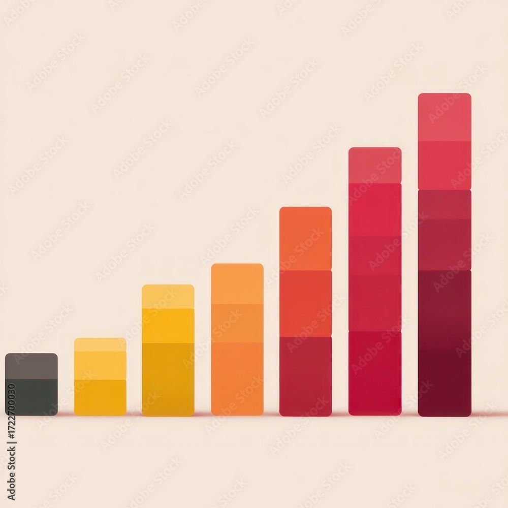 Aufkleber colorful bar graph of increasing values