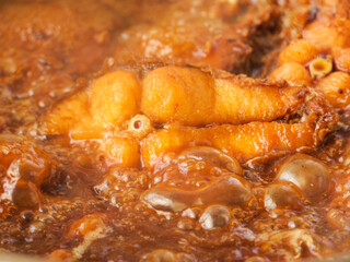 Special Smoked Fish with Golden Crispy Skin - Traditional Shanghai Style Seafood Cooking Close-up