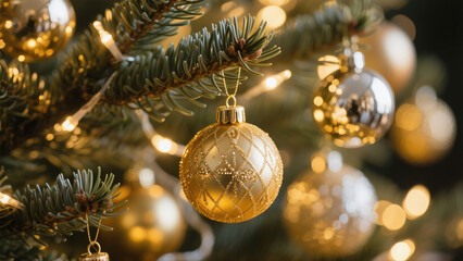 golden christmas tree