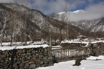 winter landscape in the mountains