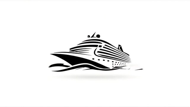 Cruise ship silhouette illustration