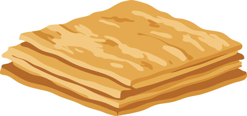 A stack of matzah, a traditional Jewish unleavened bread.