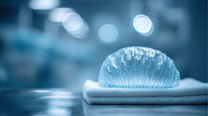 Obraz premium Surgical Cap on Clean Towel in Modern Operating Room Environment