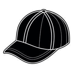 Black Colour hat Vector Illustration, Solid White Background (1).eps