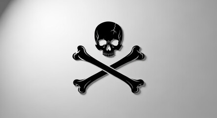A skull and crossbones symbol on a white background.
