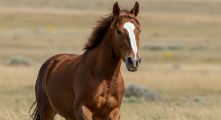 Obraz premium Running horse in field