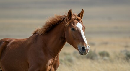 Obraz premium Red horse in field