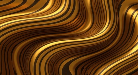 Abstract flowing golden brown wavy lines texture background