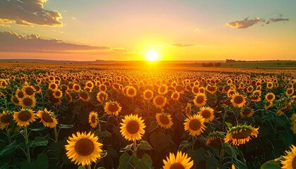 Sunflowers field at sunset (3)