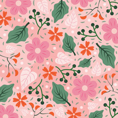General Spring Elements Floral Illustration
