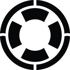 Naklejka premium Icon of a lifebuoy ring, minimal safety symbol vector illustration on transparent background. 