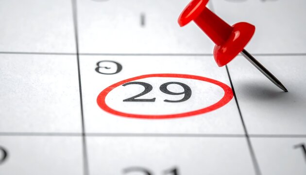 Close-up of a circled date on a calendar (3)