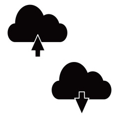 クラウドにデータを送受信するイラスト