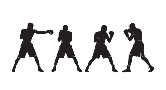 silhouette of a male boxing body pose