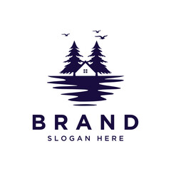 Fototapeta premium Clean minimal and modern logo design for home rent, home business, home sell, home owner, business and company.
