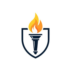 Torch of knowledge and protection symbol.