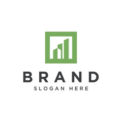 Clean minimal and modern logo design for real estate, mansion, builder, mortgage. or house resell business and company.
