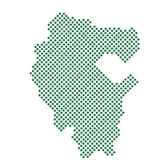 Stylized dotted map of Bashkortostan, perfect for geography, digital, education, infographic, and travel themes in presentations and graphic design projects.