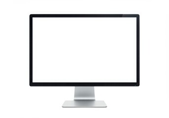 Fototapeta premium Modern sleek computer monitor with blank screen isolated on white background
