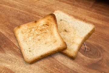 Two slices of fresh hot toasted bread