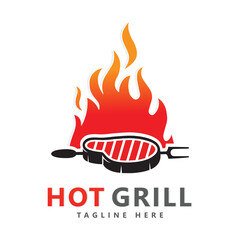 Hot grill logo templates