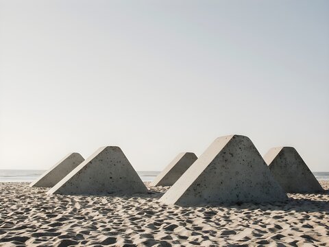 Concrete wave braker of sand