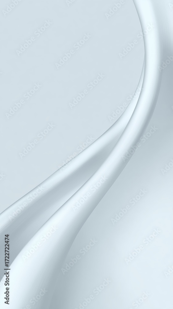 Aufkleber abstract white wave design with smooth curves and soft shadows, creating a sense of elegance and tra