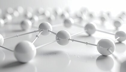 White spheres connected by lines.  Abstract network
