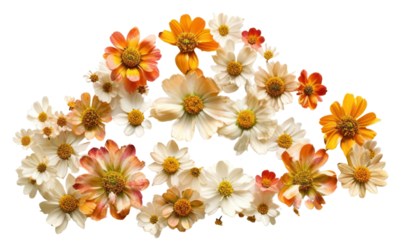 PNG Flat flower cloud silhouette shape nature petal plant.