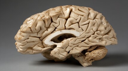 Anatomically Correct Model of Human Brain Side View with Detail
