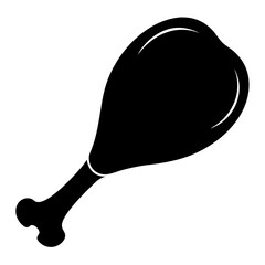 silhouette-of-a-grilled-chicken-leg-piece