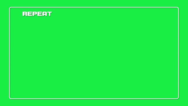 Green screen repeat overlay, chroma key streaming template, digital broadcast frame design for online video content creation