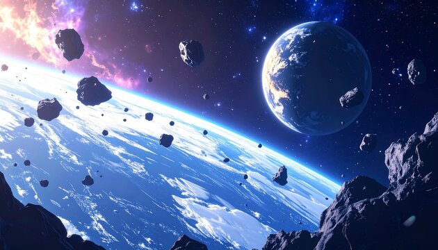 Space rocks orbiting a planet