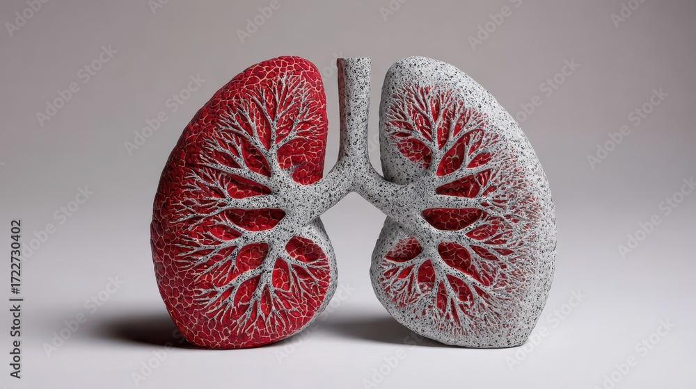 Poster Artistic Representation of Lungs with Intricate Vascular Patterns