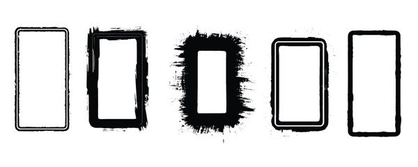 Grunge Rectangle Frame Border Set