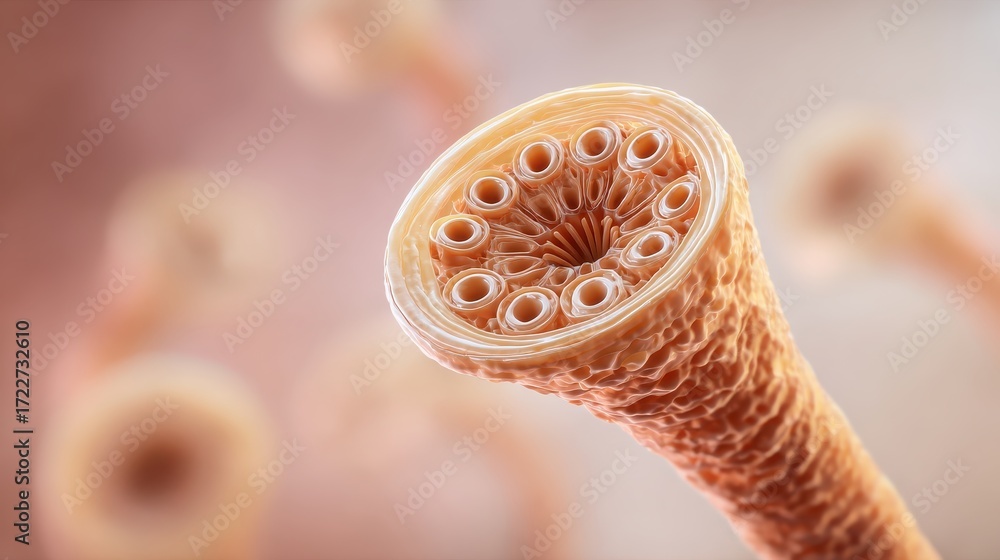 Aufkleber close-up view of microscopic biological structure with cellular details