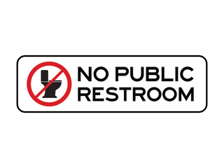 No Public Restroom Sign – Toilet Icon with Red Prohibition Circle for Access Restriction and Sanitation Control High-Quality Vectorial Stock Image