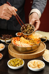 Traditional Liuzhou Snail Rice Noodles Chinese Gourmet Soup with Bamboo Shoots and Specialties