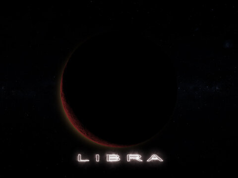new moon in libra 3d rendering illustration