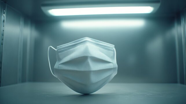 White Medical Face Mask in a Sterile Environment with Soft Lighting