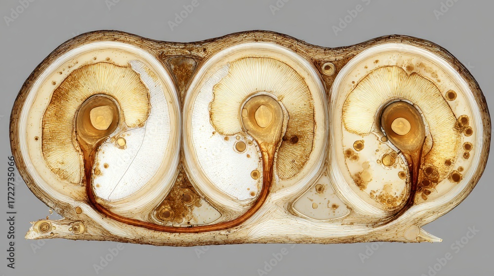 Poster cross-section of a plant with vascular system and cell structures