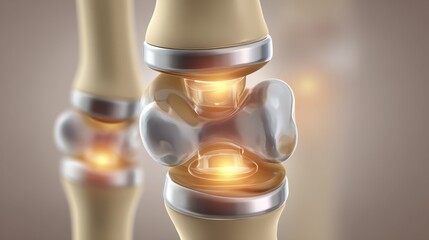 Detailed 3D Illustration of Human Joint Structure with Highlights